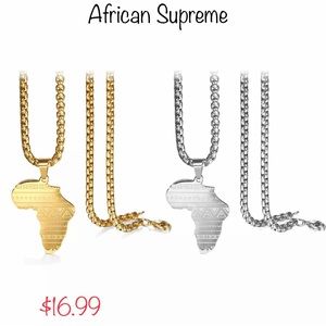 Stainless Steel Africa African Pendant Necklace